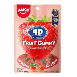 AMOS STRAWBERRY FRUIT GUMMY (24x65g)